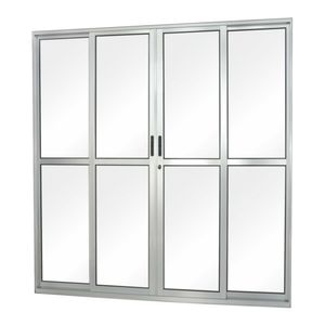 Porta de Correr MGM Sólida 4 Folhas Vidro Liso 210X200CM Branco