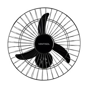 Ventilador de Parede 50CM Oscilante Ventisol 3 Pás New Premium 130W Preto 220V -