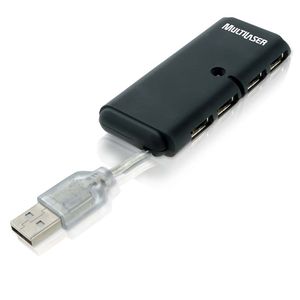 HUB USB Slim Multilaser AC0644 Portas 2.0 Preto