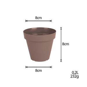 Vaso para Plantas em Polietileno Sampa Taupe 8X8CM - I.SAMP.008.008.34 - Vasart