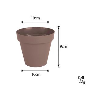 Vaso para Plantas em Polietileno Sampa Taupe 9X10CM - I.SAMP.010.009.34 - Vasart