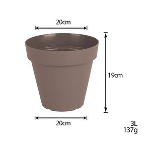 Vaso para Plantas em Polietileno Sampa Taupe 19X20CM - I.SAMP.020.019.34 - Vasart