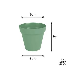 Vaso para Plantas em Polietileno Sampa Verde Vintage 8X8CM - I.SAMP.008.008.66 - Vasart