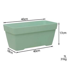 Vaso para Plantas Retangular em Polietileno Floreira Sampa Verde Vintage 40X17CM - I.FSAM.040.017.66 - Vasart