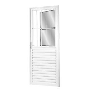 Porta de Giro MGM Soft Mista com Postigo Vidro Liso 210X80CM Branco