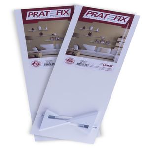 Prateleira Pratefix Classic 30x150 CM com Suporte Branco