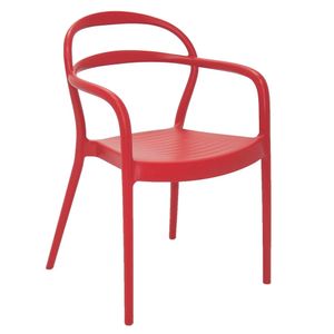 Cadeira em Polipropileno e Fibra de Vidro com Braços Sissi Vermelho - Tramontina