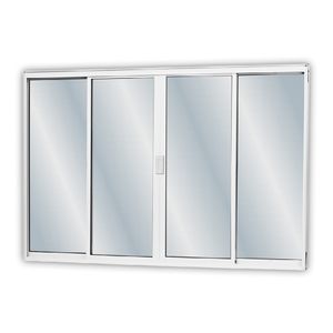 Janela de Correr MGM Soft 4 Folhas sem Grade Vidro Liso 100X200CM Branco