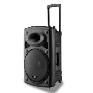 Caixa de Som Sumay Bluetooth 1 Microfone MP3 / WMA USB Entrada para Microfone Preta 300W 12V