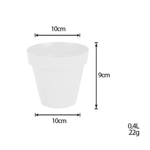 Vaso para Plantas em Polietileno Sampa Branco Sólido 9X10CM - I.SAMP.010.009.06 - Vasart