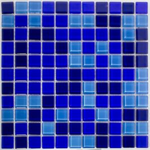 Pastilha Vidro 30X30 Mescla Safira Vidro Real