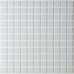 Pastilha Vidro 30X30 Auto-Adesiva Brranco Gelo Vgs900 Vidro Real