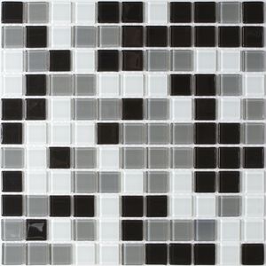 Pastilha Vidro 30X30 Auto-Adesiva Mescla Cinza Vidro Real