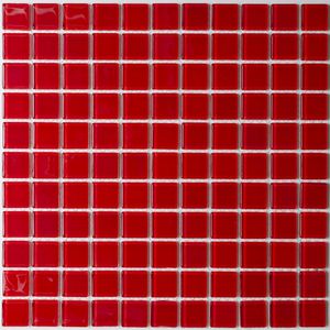 Pastilha Vidro 30X30 Auto-Adesiva Vermelho Vidro Real