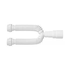 Sifão Universal Blukit Sanfonado Tubo Duplo para Tanque e Pia