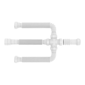 Kit Conexão com Sifão Tubo Extensivo para Cuba Tripla Blukit Branco
