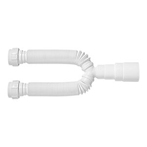 Sifão Universal Blukit Sanfonado Tubo Duplo para Tanque e Pia