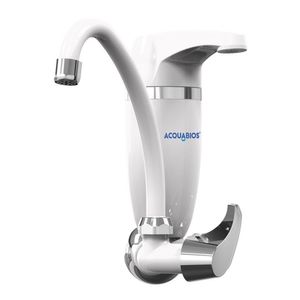 Torneira de Parede para Cozinha Acquabios Premium com Filtro e Bica Móvel Branca Cromada