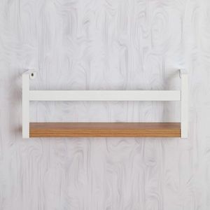 Prateleira em Aço Carbono e MDF Box Estilo Branco e Madeira 45CM - Dicarlo