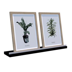 Prateleira Dicarlo com Acrílico 45cm Preta