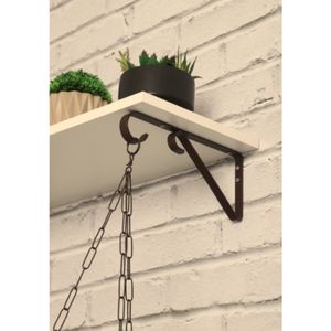 Suporte Para Vasos De Plantas Dicarlo Marrom Feito De Aço Carbono E Pintura Epóxi Suportando Até 10,00 Kg