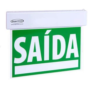 Placa de Sinalização Segurimax Saída Frente Única Verde