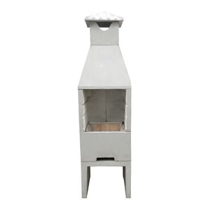 Churrasqueira Pré-Moldada de Concreto Refratário Pequena Lisa Esmeralda Cinza 55CM - Fortal