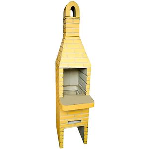 Churrasqueira Pré-Moldada de Concreto Refratário Mini Tijolinho Amarela 45CM - Fortal