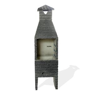 Churrasqueira Pré-Moldada de Concreto Refratário Pequena Marmorizada Preta 55CM - Fortal