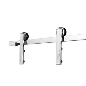 Kit para Porta de Correr Silvana Inox 304 Trilho 1,5 M Polido
