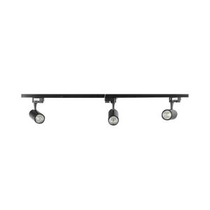 Kit Trilho com 3 Spots em LED Luz Amarela Preto 9W 2700K - Fortec