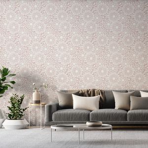 Papel De Parede Bobinex Renda Com Expanso Rosa