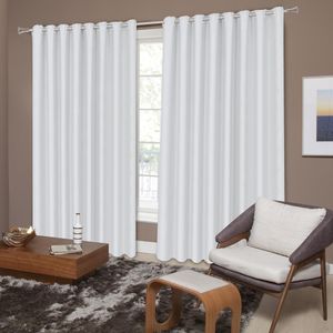 Cortina com Corta Luz Liso Branco 260x170CM - Becadecor