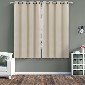 Cortina com Corta Luz Liso Palha 260x170CM - Becadecor