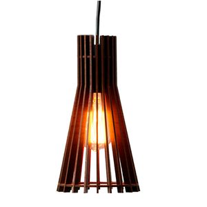 Pendente em MDF Oslo com Cabo 1,10CM Tabaco - Llux