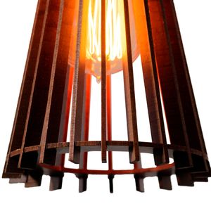 Pendente em MDF Oslo com Cabo 1,10CM Tabaco - Llux