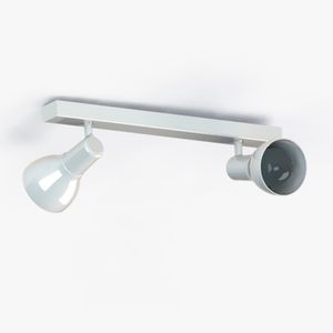 Trilho Spot Duplo Ilux E27 Branco