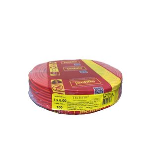Cabo Flex Techfio 6,00MM 450/750V Vermelho 100M