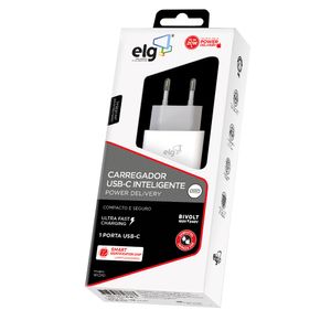 Carregador Elg 3A 20W Universal Usb/Tipo-C Wcpd Br Elg