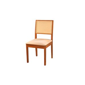 Cadeira em Madeira com Encosto em Tela Sextavada C119 Versalles Bege 94X45CM - Matos e Lopes