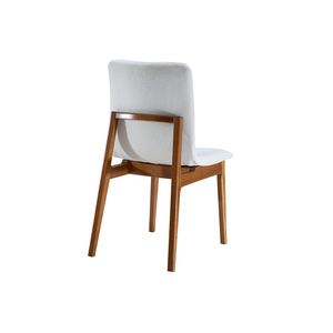 Cadeira em Madeira com Encosto em Linho Esmeralda 91X52CM - Matos e Lopes