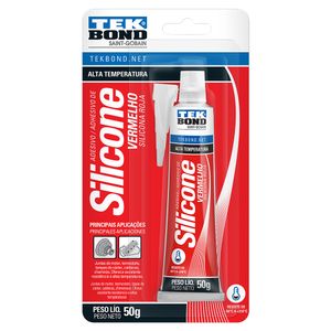 Silicone Acético Tekbond Alta Temperatura Vermelho 50G