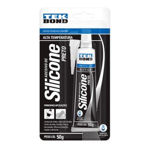 Silicone Acético Tekbond Alta Temperatura Preto 50G