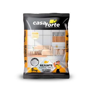 Rejunte Flexível Tipo II para Cerâmicas e Porcelanatos Preto 5KG - Casa Forte
