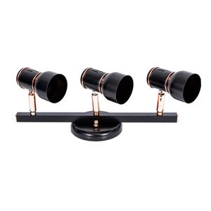 Spot Trilho de Sobrepor Direcionável com 3 Lâmpadas New Pint Preto e Cobre E-27 18X13X41CM - 268/3 - Dital