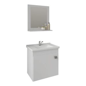 Kit Gabinete MGM Iris com Espelho 44 CM Branco