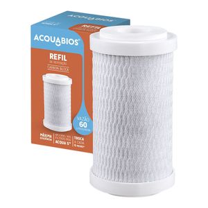 Refil Ponto de Uso Acquabios Carbon Block 5 Encaixe ¾"