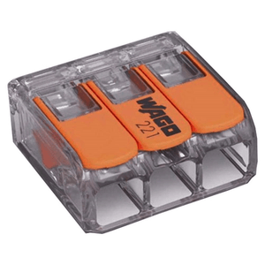 Conector de Emenda Wago 3 Pólos 221-413 4 Unidades