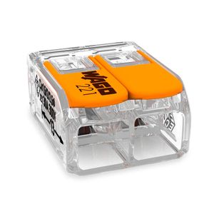 Conector de Emenda 2 Polos para Fios com 3 Peças - Wago
