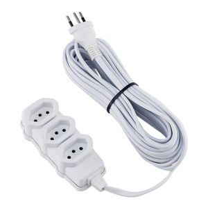 Extensão PP Forceline 3 Tomadas 2PxT 10A 10 M Branco